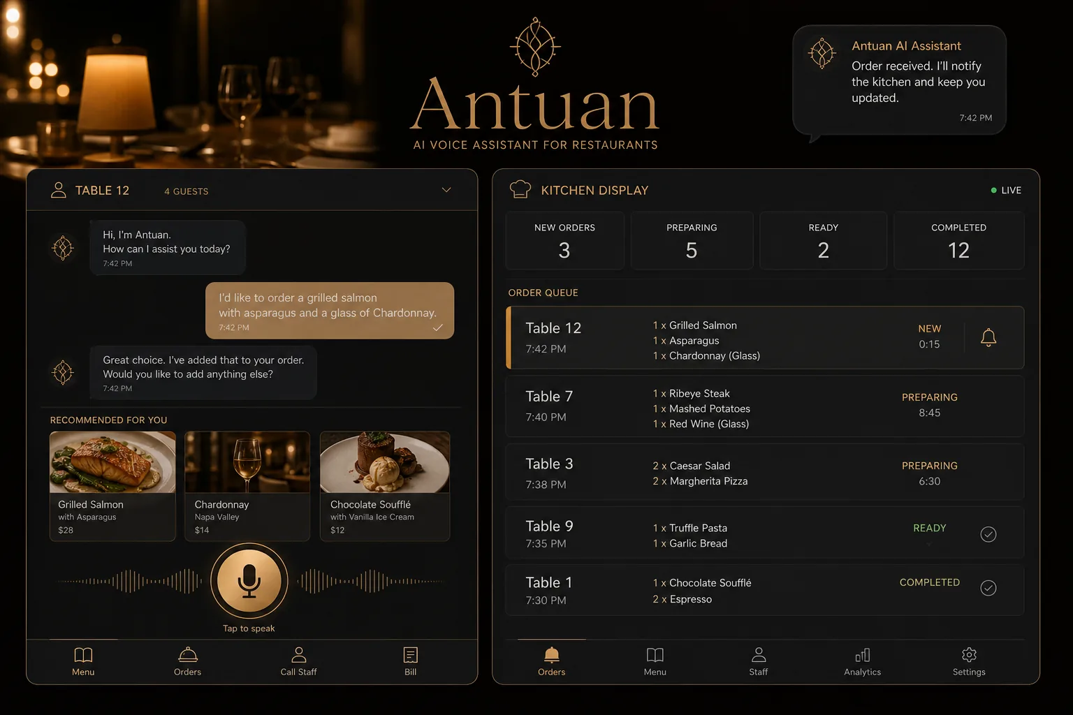 Antuan — Pedidos por voz — caso de estudio RoviDev Studio
