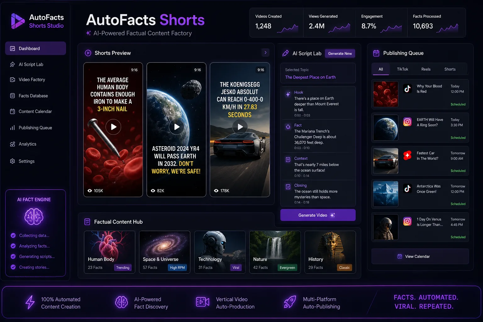 AutoFacts Shorts Studio — caso de estudio RoviDev Studio