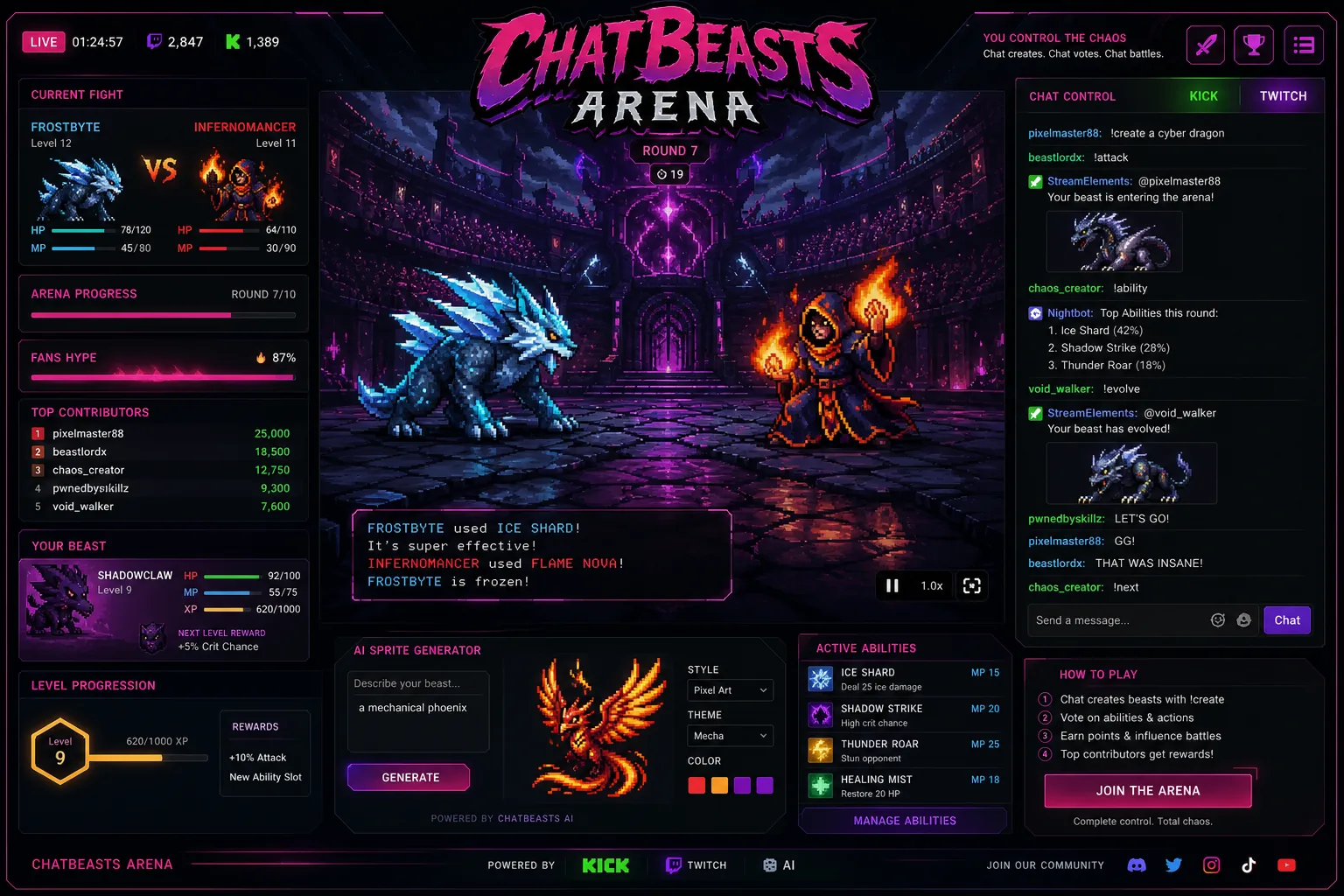 ChatBeasts Arena — caso de estudio RoviDev Studio